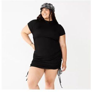 Juniors' Plus Size Almost Famous Drawstring Bodycon Dress